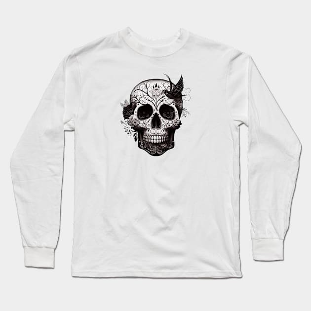 Sugar skull Long Sleeve T-Shirt by PunkPolicy